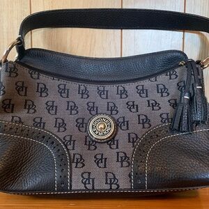 Dooney & Bourke Black and Tan Shoulder Bag